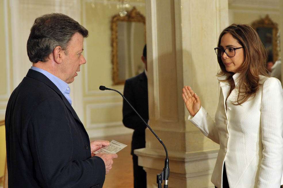 El 6 de marzo, el presidente Juan Manuel Santos posesionó a Gina Parody como la nueva directora del Sena. / Sig