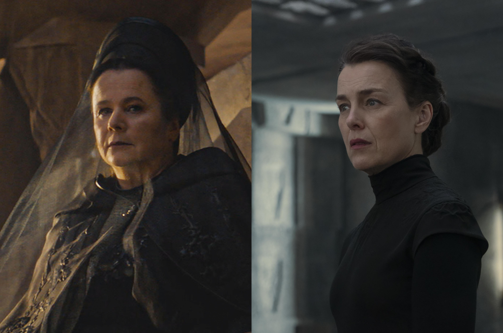 Emily Watson	(izq.) y Olivia Williams (der.) interpretan a las hermanas Valya y Tula Harkonnen en "Duna: la profecía".