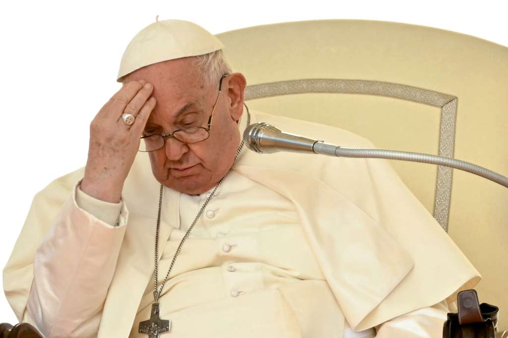 Pope Francis presides the weekly general audience on April 17, 2024 at St Peter's square in The Vatican. (Photo by Filippo MONTEFORTE / AFP)