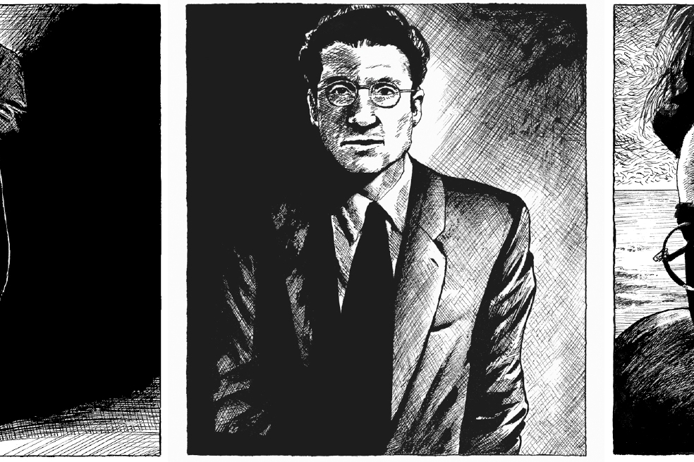 Ilustraciones sobre Friedrich Nietzsche, Cesare Pavese y Walter Benjamin. / Frédéric Pajak