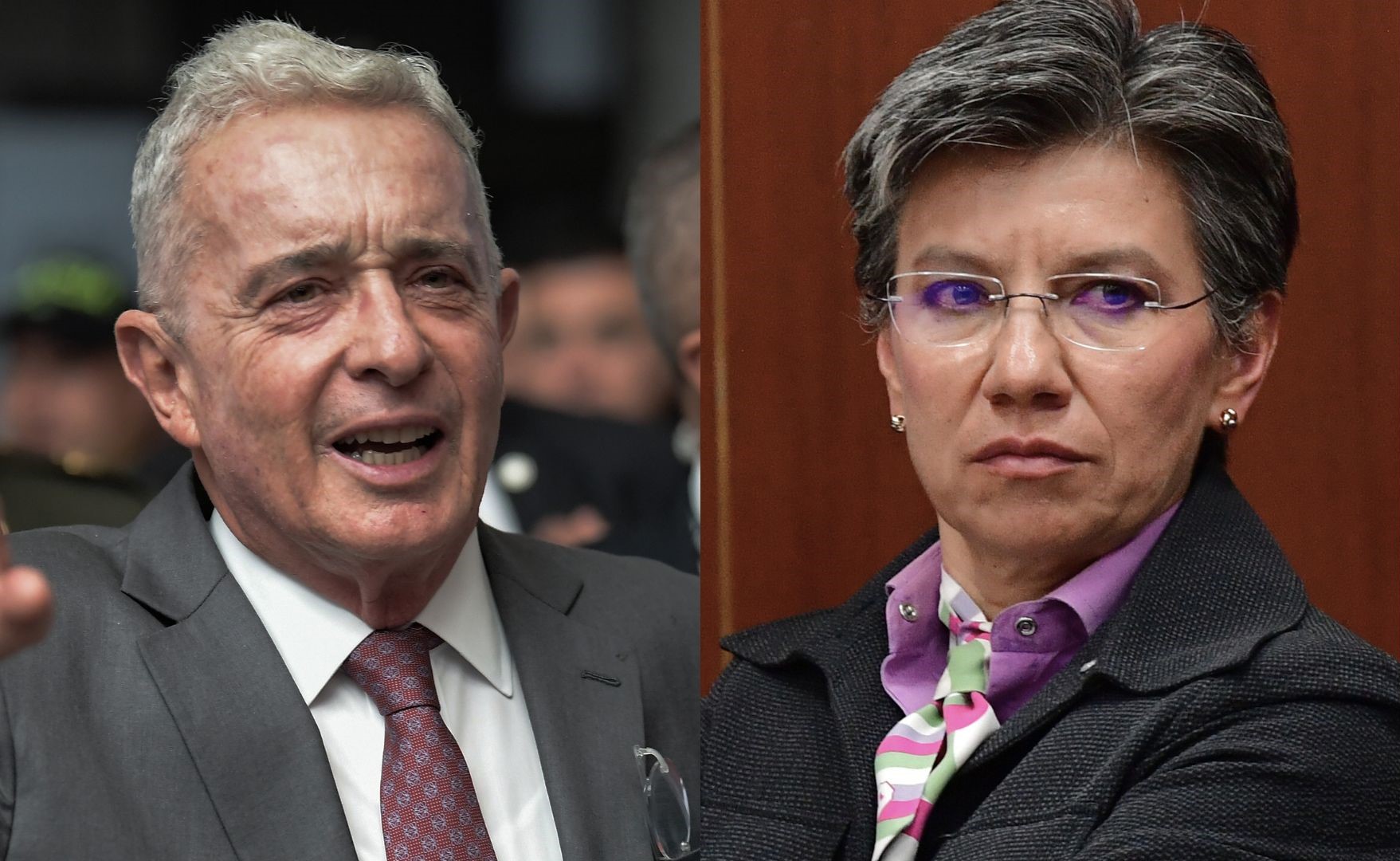 Expresidente Álvaro Uribe y exalcaldesa de Bogotá Claudia López.