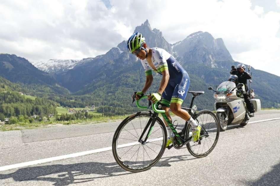 El ciclista bogotano Esteban Chaves, durante la etapa 15 del Giro de Italia. / AFP