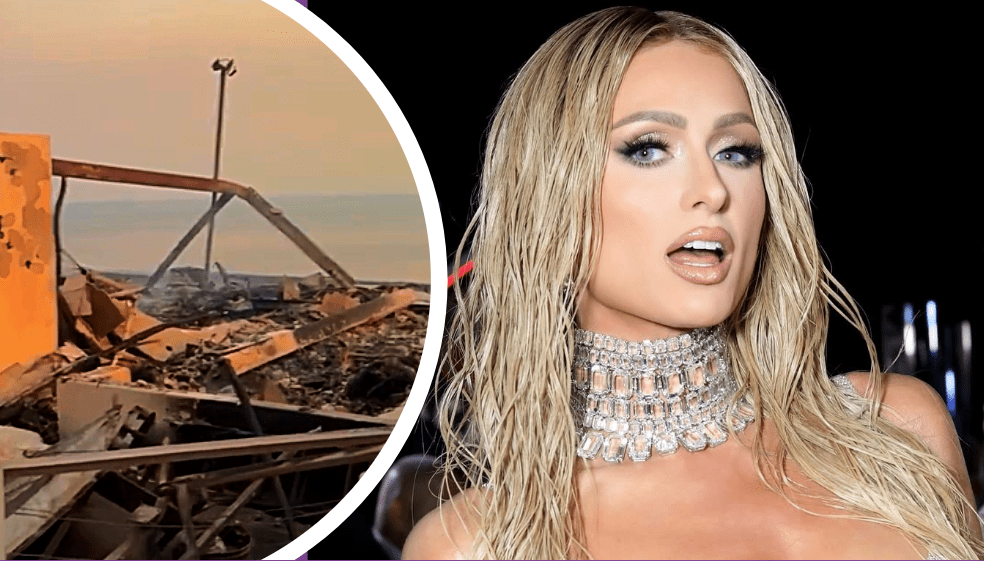Paris Hilton grabó y mostró cómo quedó su mansión en Malibú, Los Ángeles.