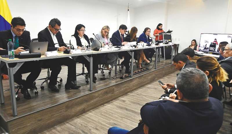 Los magistrados del Consejo Nacional Electoral.