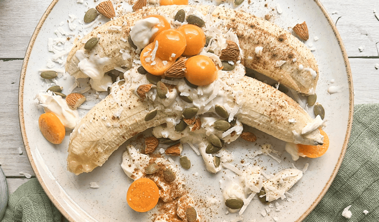 Receta: banana “split” saludable