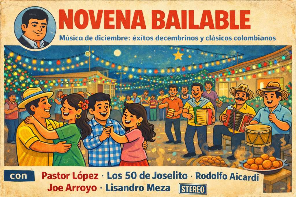 Diciembre en Colombia se baila así: vecinos, luces, música fuerte y clásicos que convierten cualquier novena en fiesta.