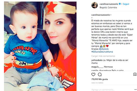 Carolina Cruz y su hijo Matías. / Tomada de Instagram.com/carolinacruzosorio