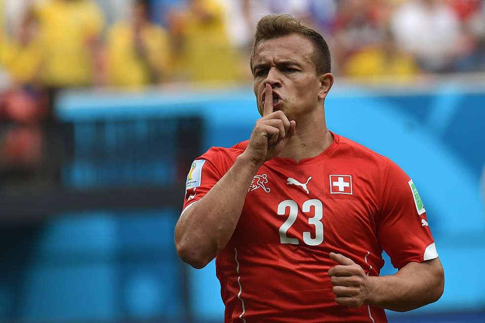 Xhedran Shaqiri, volante ofensivo de Suiza, fue la figura del partido al anotar tres goles ante Honduras. / AFP