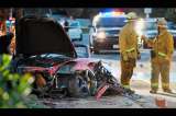 Así quedó el carro de Paul Walker