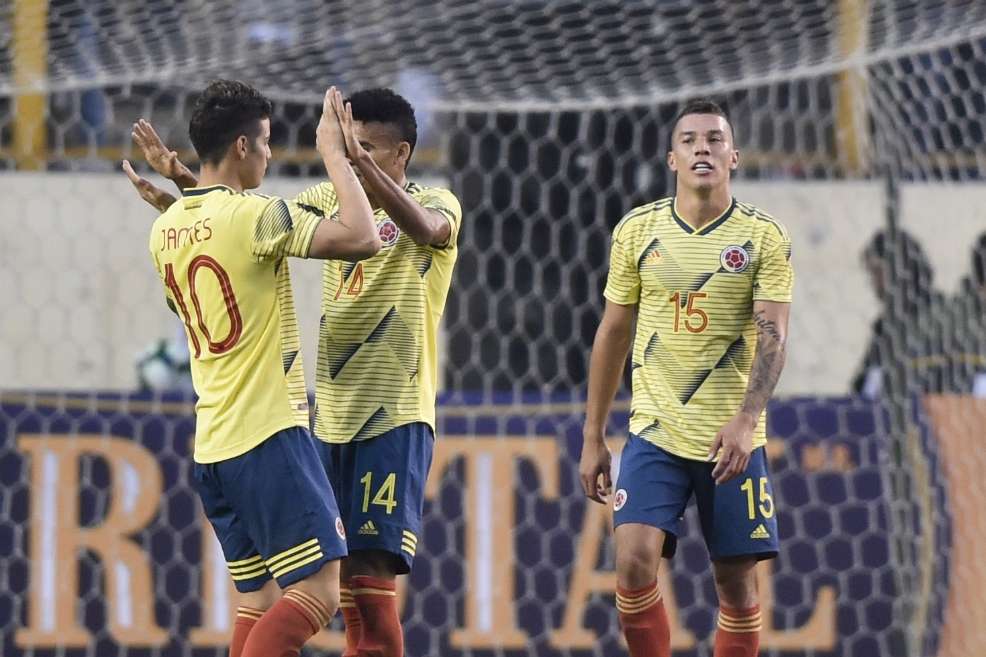 Mateus Uribe fue la gran figura del encuentre entre Colombia y Perú en Lima. / AFP