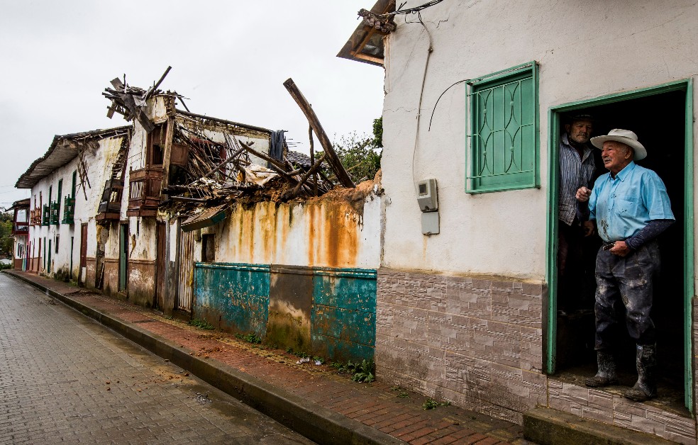 Una casa en ruinas en Abejorral. Quedó sin techo
