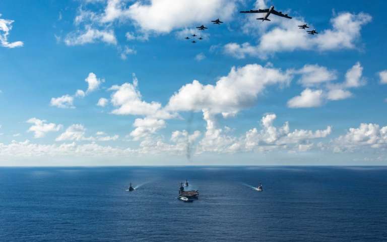 Estados Unidos publicó las primeras imágenes del USS Gerald Ford, el mayor portaaviones del mundo, tras su llegada al Caribe.