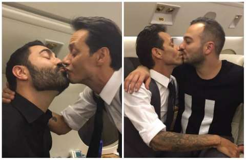 Después de JLo, Marc Anthony se besa con varios hombres