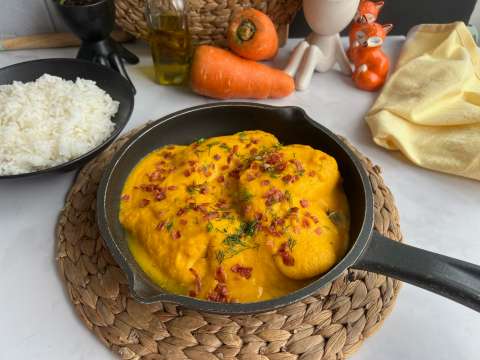 En 40 minutos prepara este pollo en salsa de zanahoria