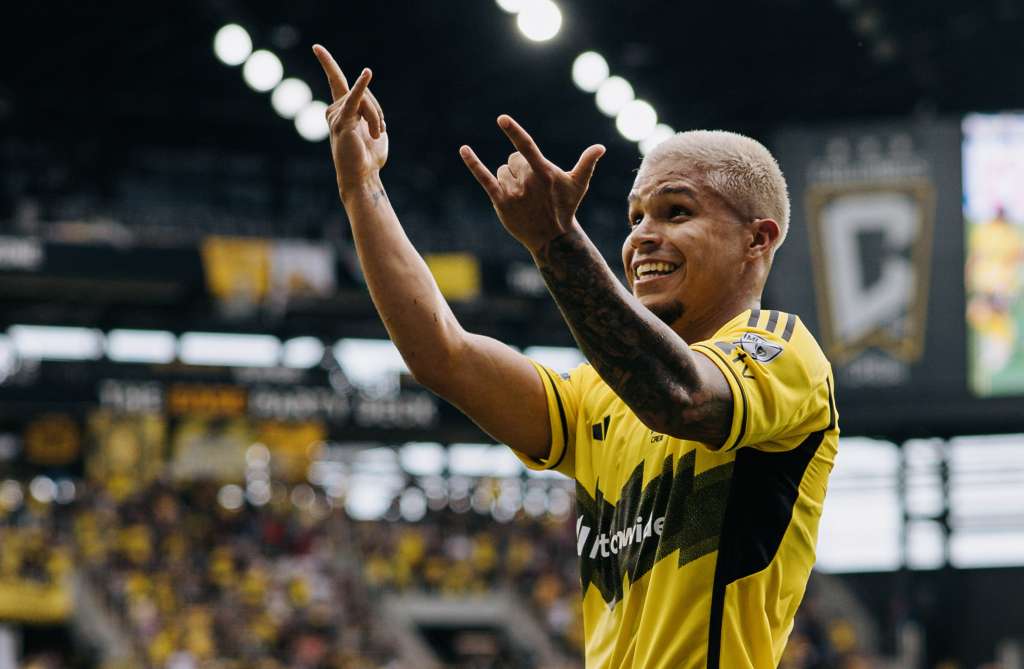 'Cucho' Hernández festeja un gol con Columbus Crew en la Leagues Cup
