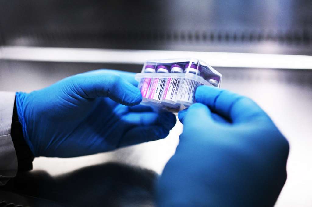 Leonardo Saenz, an academic at the Faculty of Veterinary Sciences of the University of Chile (Favet), shows the world's first vaccine to sterilize dogs without the need for surgical castration at his laboratory in Santiago on October 3, 2024.