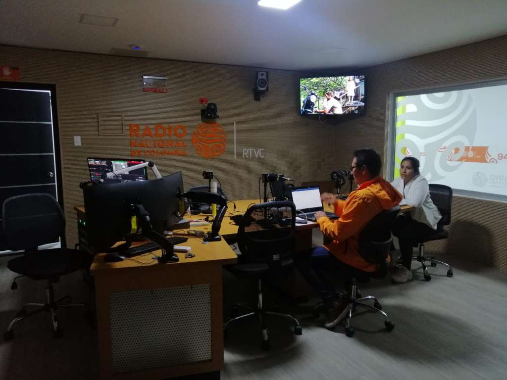 La cabina de grabación en sus primeros días de funcionamiento.