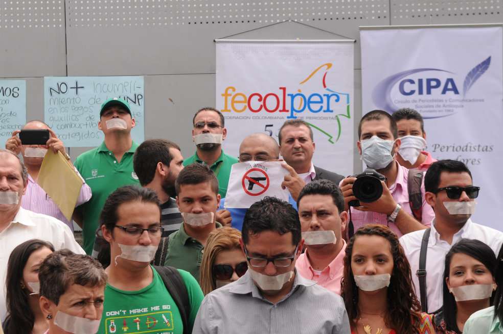 Luis Benavides / Protesta de periodistas en Medellín, Antioquia.