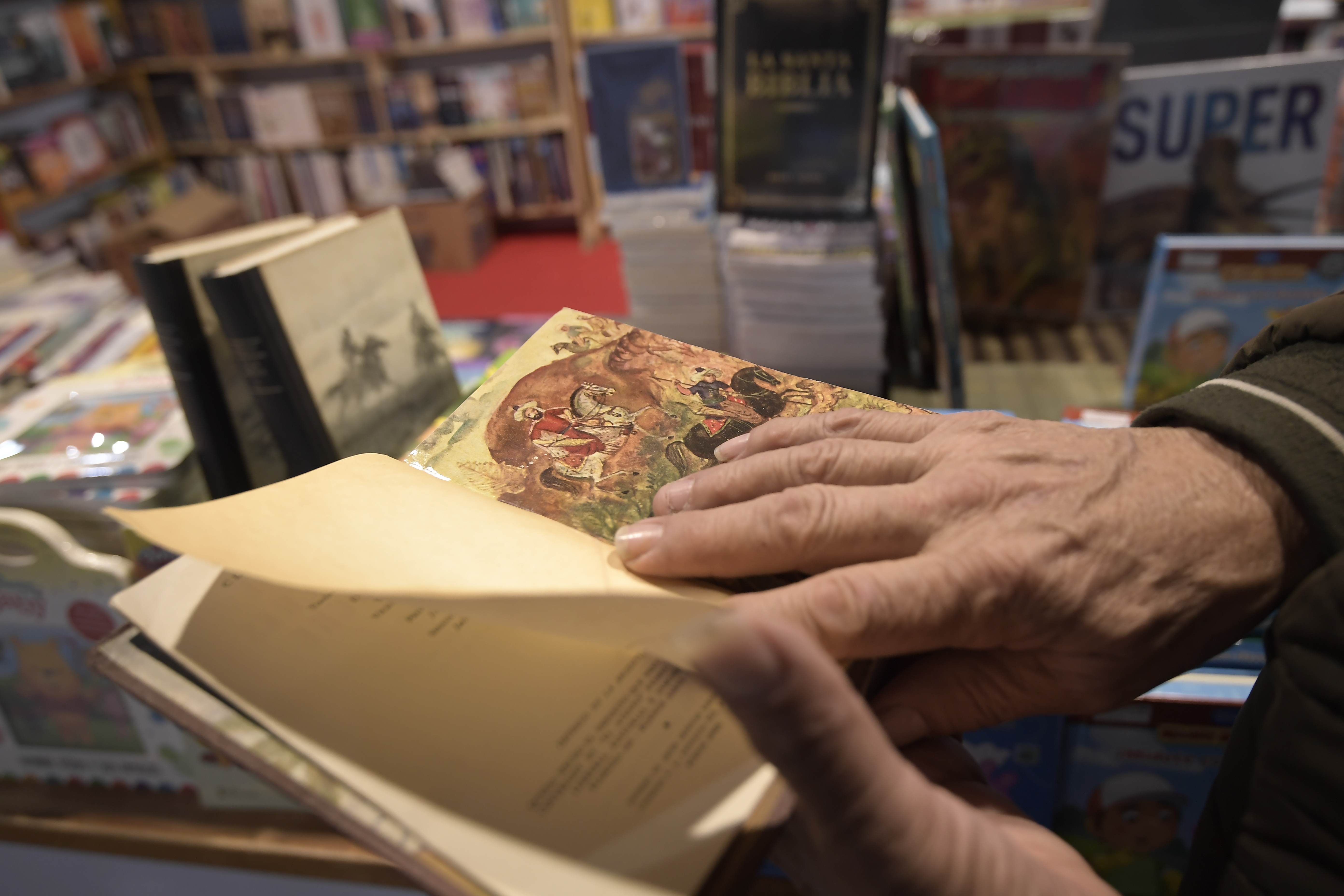 Feria del libro 2025, libros antiguos, compradores.