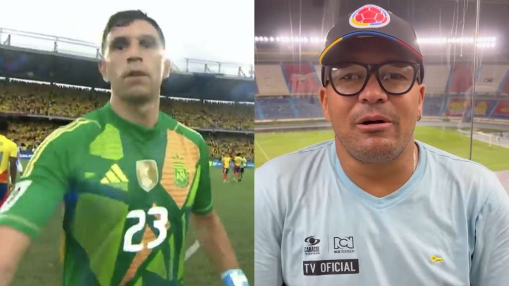 Emiliamo 'Dibu' Martínez y el camarógrafo Jhonny Jackson.