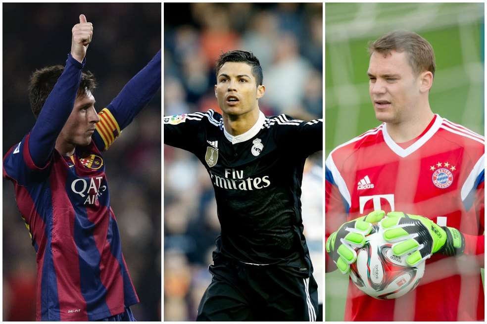 El argentino Lionel Messi, el portugués Cristiano Ronaldo y el alemán Manuel Neuer son los tres candidatos a ganar el Balón de Oro.