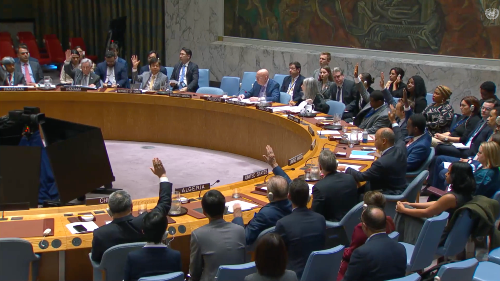 Foto de la votación sobre la extensión del mandato de la Misión de la ONU, que se dio el pasado 31 de octubre en Nueva York.