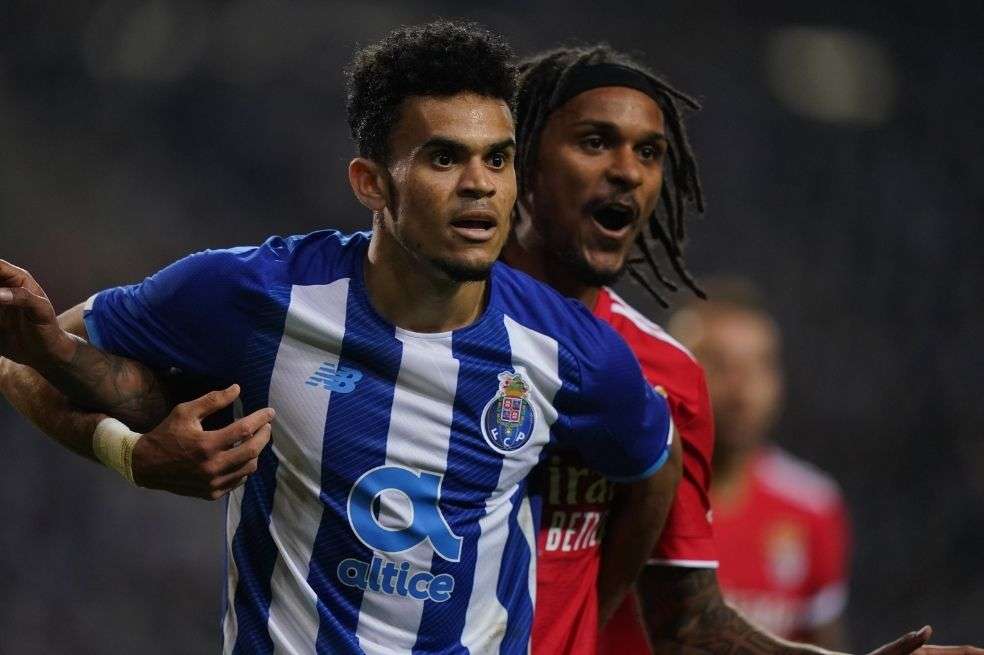 Luis Díaz en el partido de Porto contra Benfica en la Liga de Portugal.