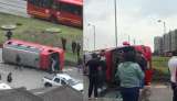 Bus intermunicipal se volcó en la autopista Sur y desató caos en la entrada a Bogotá