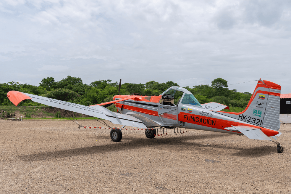 Avioneta de fumigación.