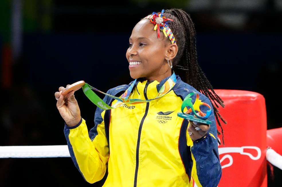 Íngrit Lorena Valencia Victoria, primera boxeadora colombiana en unos Juegos Olímpicos. / EFE