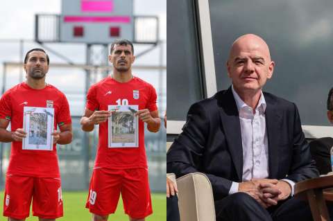 La protesta de los futbolistas de Irán contra EE. UU., mientras Infantino estaba en el palco