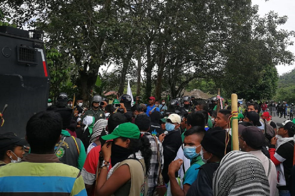 El bloqueo de la vía Condagua fue anunciado por la organización el domingo 7 de abril. / Archivo El Espectador