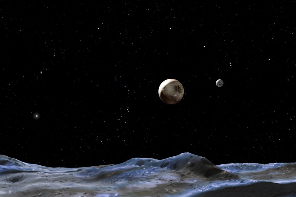Plutón y dos posibles nuevas lunas, imagen facilitada por la NASA. / EFE