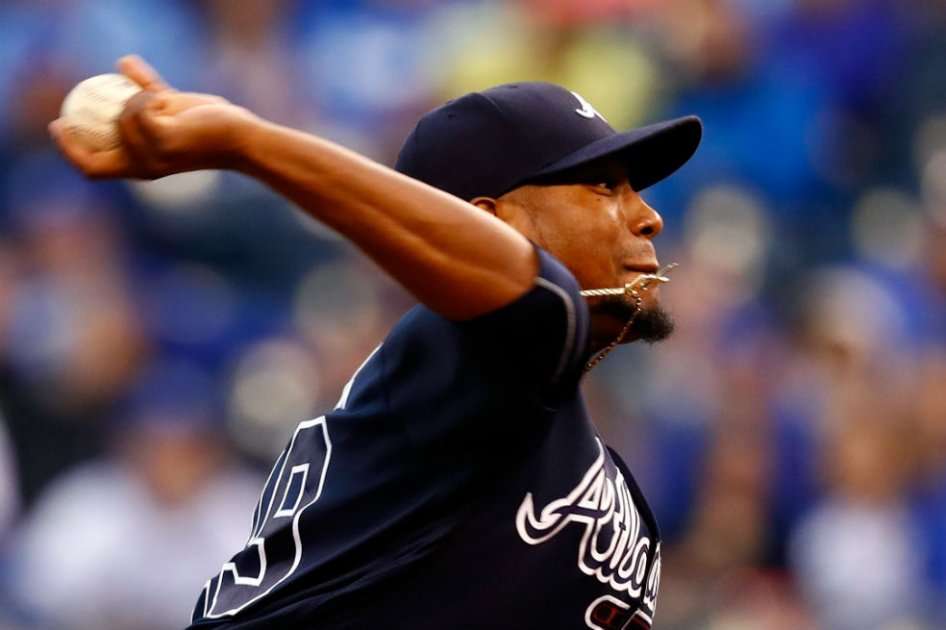 El lanzador cartagenero, Julio Teherán, durante su salida contra los Reales de Kansas. Foto: AFP