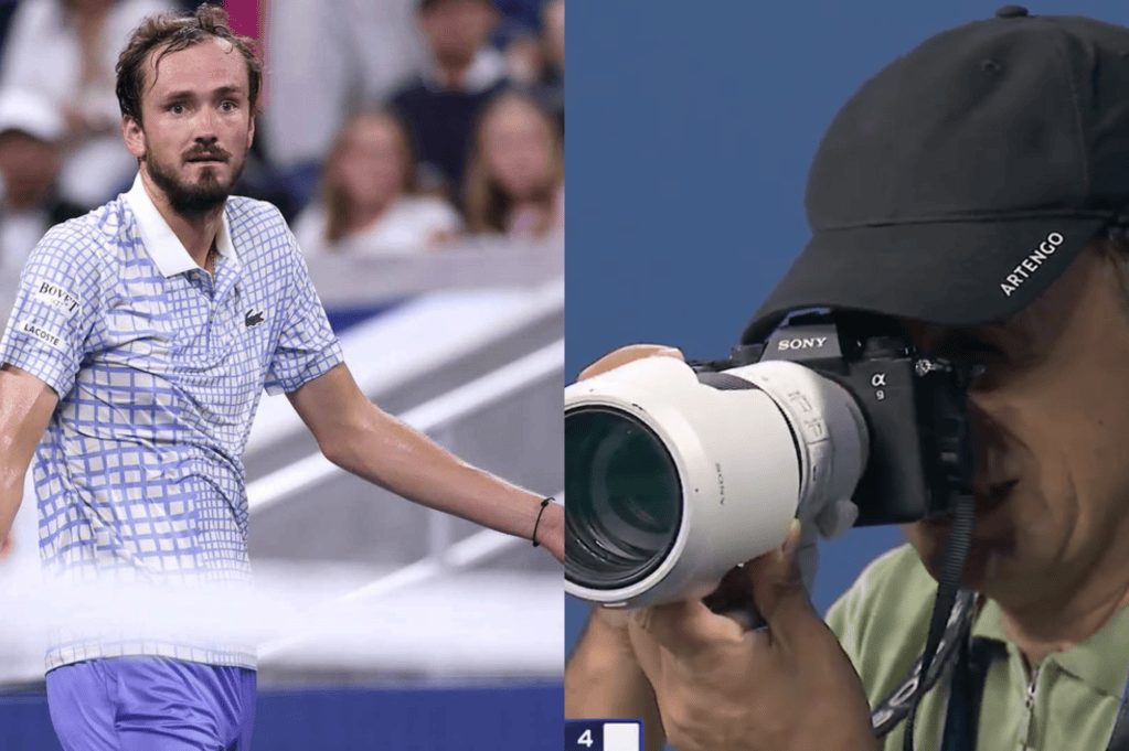 Medvédev se descompuso con la entrada del fotógrafo a la cancha.