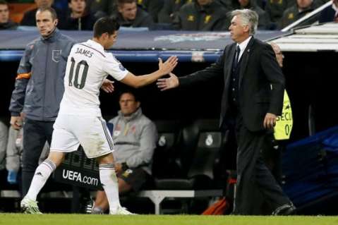 Ancelotti destacó la capacidad de sacrificio de James Rodríguez