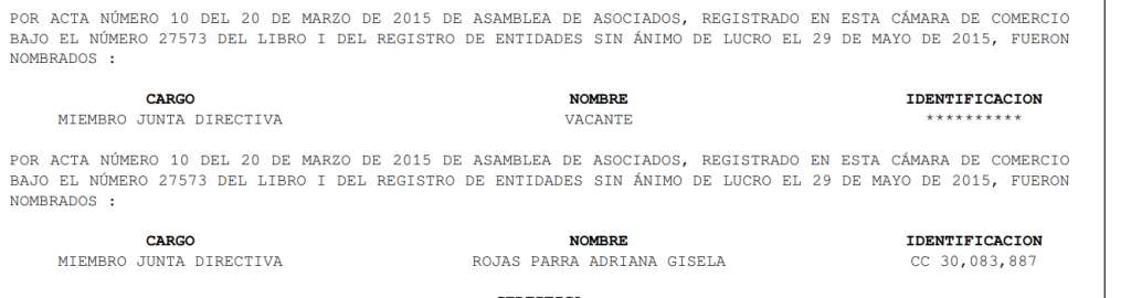 Captura de pantalla de la Cámara de Comercio.