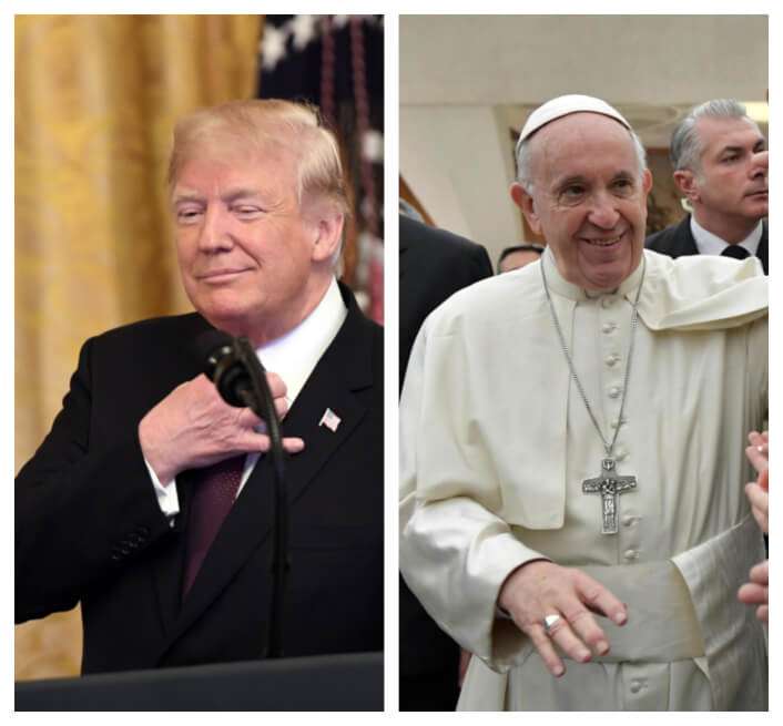 Donald Trump, presidente de EE. UU. (i). Papa Francisco (d). / AFP