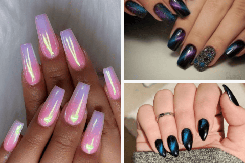 7 diseños de manicure para aplicar el efecto de ojo de gato a tus uñas