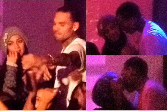 Fotos de TMZ donde se ve a Nicole Scherzinger (novia del piloto de Fórmula 1 Lewis Hamilton) besando a Chris Brown.