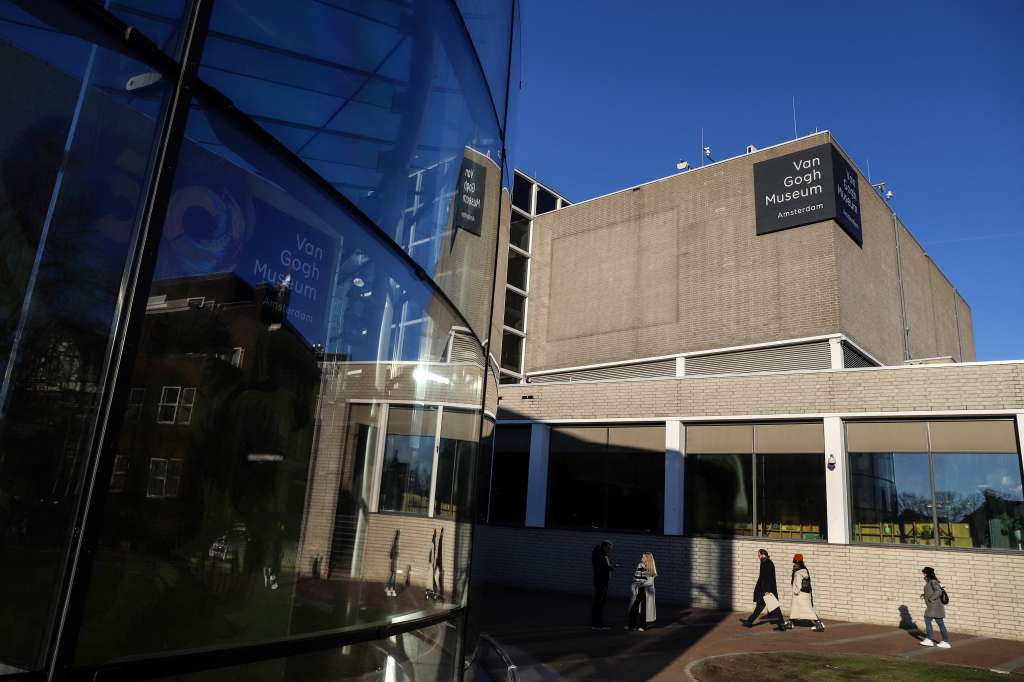 (FILES) This photograph taken on February 8, 2023 shows an outside view of The Van Gogh Museum in Amsterdam.