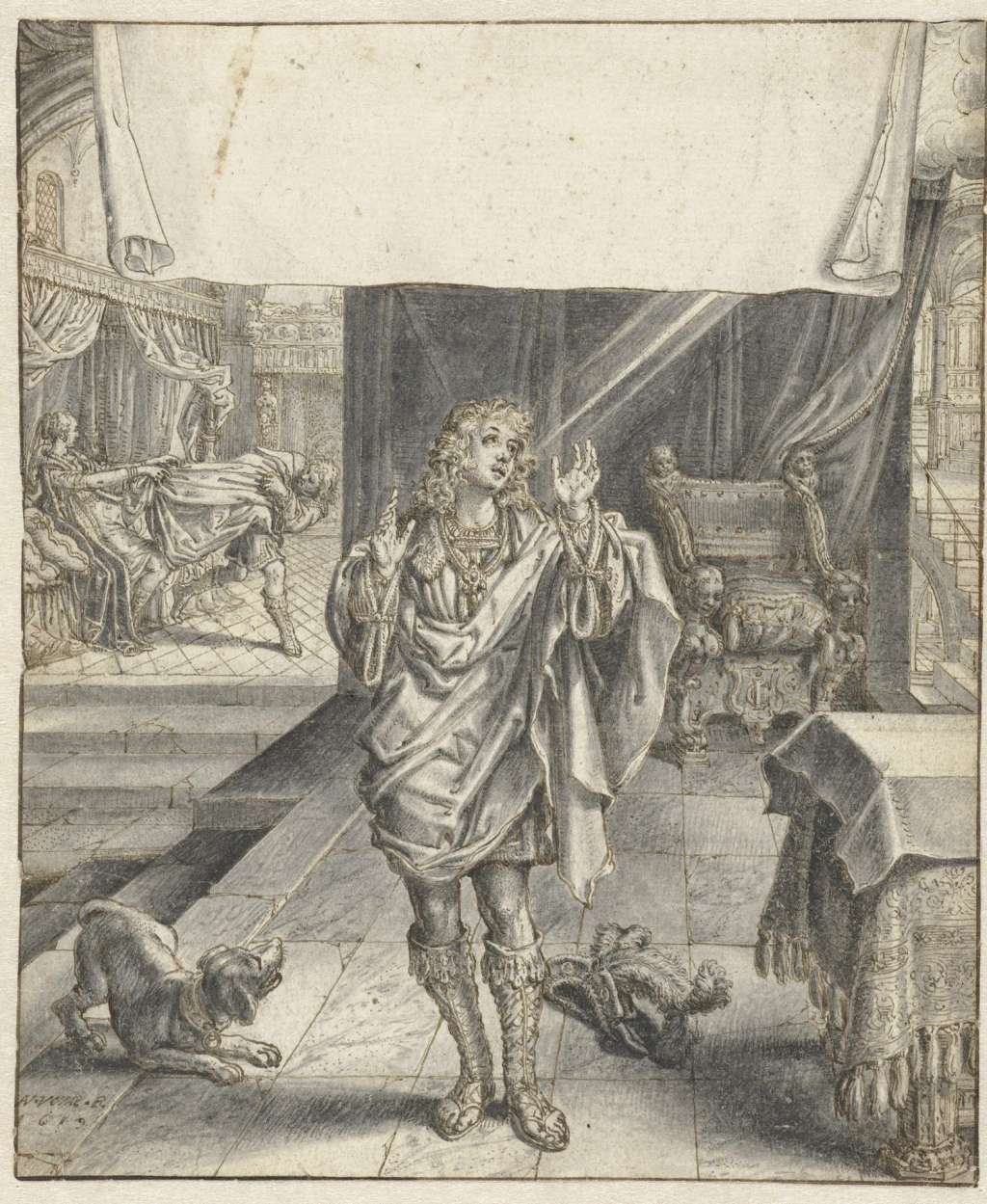 ÁMSTERDAM, 23/09/2025.- El perro que ladra en la pintura La ronda de noche (1642) (en la imagen abajo a la izda) no salió de la imaginación de su pintor Rembrandt, sino de un dibujo de 1619 de Adriaen van de Venne, artista y poeta del Siglo de Oro neerlandés. El hallazgo, publicado hoy por el Rijksmuseum, revela cómo el maestro se apoyaba en modelos existentes para construir su lienzo más famoso. La investigación se enmarca en la Operación Ronda de Noche, el mayor proyecto de estudio y conservación realizado sobre esta obra del siglo XVII, y fue la curadora Anne Lenders, del Rijksmuseum de Ámsterdam, quién reconoció el origen del motivo casi por casualidad, durante una visita a una exposición sobre Van de Venne en otra pinacoteca neerlandesa. EFE/ Rijksmuseum SOLO USO EDITORIAL/SOLO DISPONIBLE PARA ILUSTRAR LA NOTICIA QUE ACOMPAÑA (CRÉDITO OBLIGATORIO)