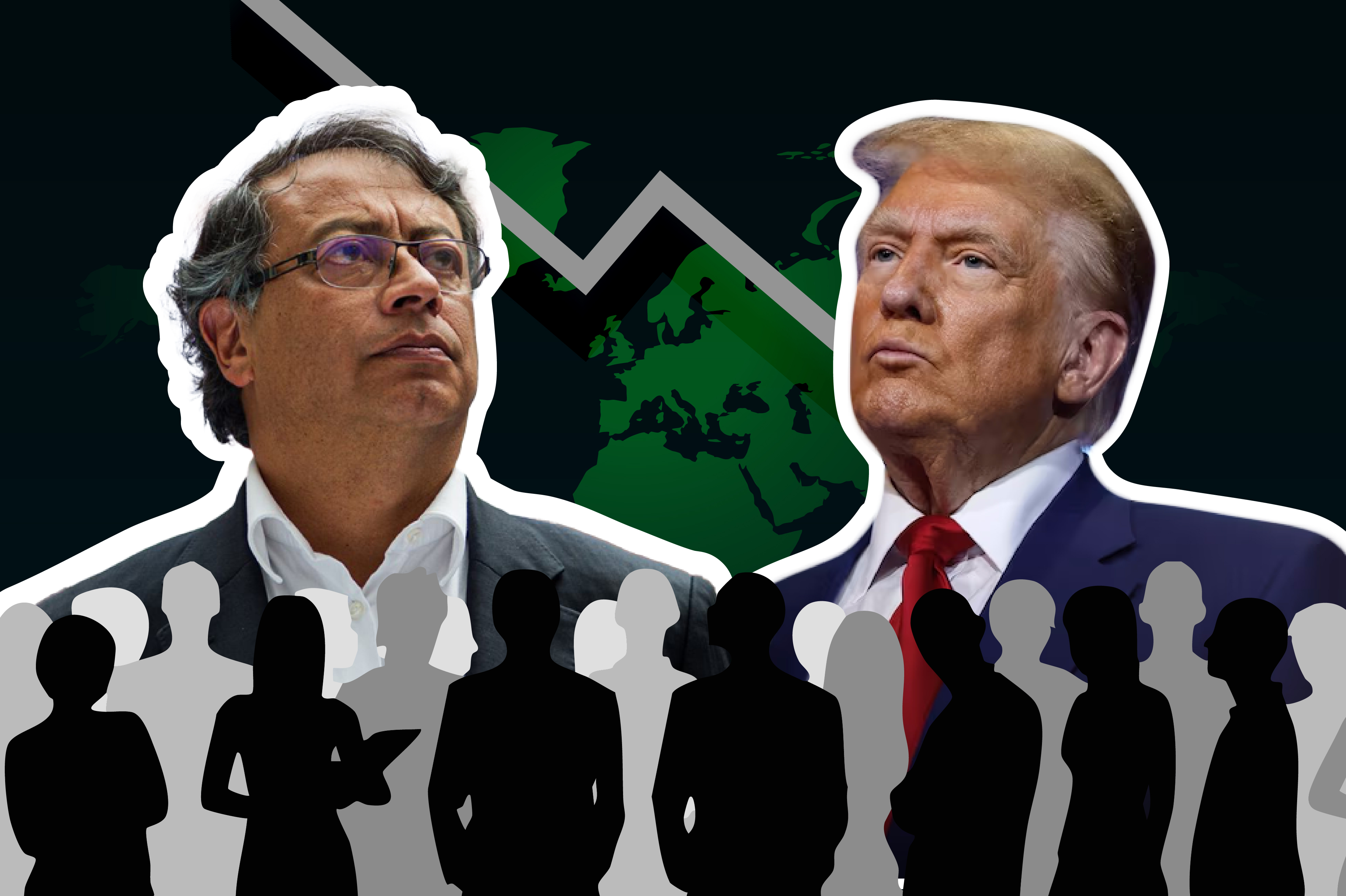Gustavo Petro y Donald Trump.