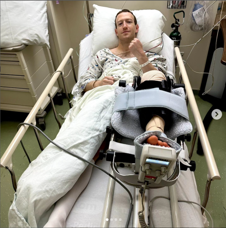 Mark Zuckerberg fue hospitalizado tras lesionarse mientras entrenaba