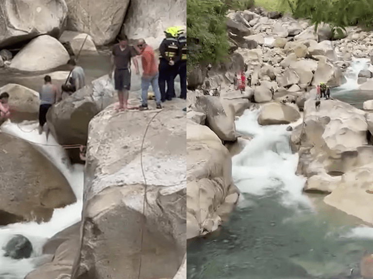 Tras más de 24 horas, recuperan cuerpo atrapado entre rocas en el río Cocorná, Antioquia