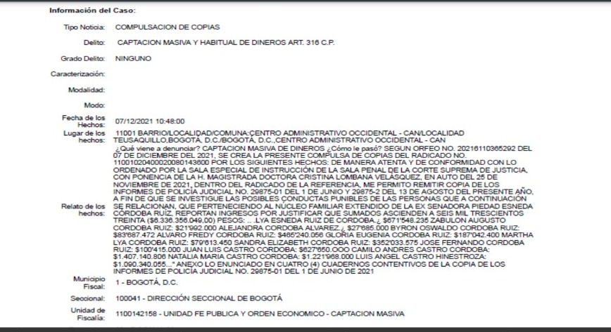 Compulsa de copias de la Corte Suprema.