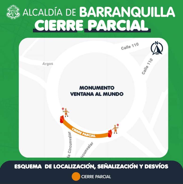 Cierre vial en Barranquilla.