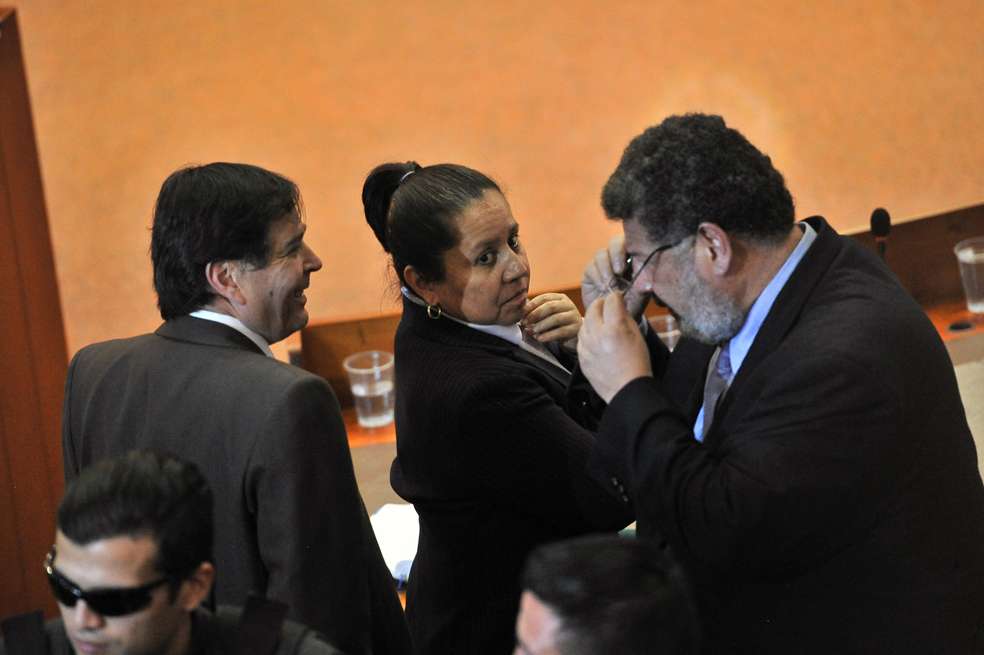 La exdirectora del DAS María del Pilar Hurtado y el abogado Jaime Granados, defensor de Bernardo Moreno. / Luis Ángel