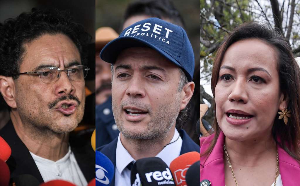 Precandidatos Iván Cepeda, Daniel Quintero y Carolina Corcho.
