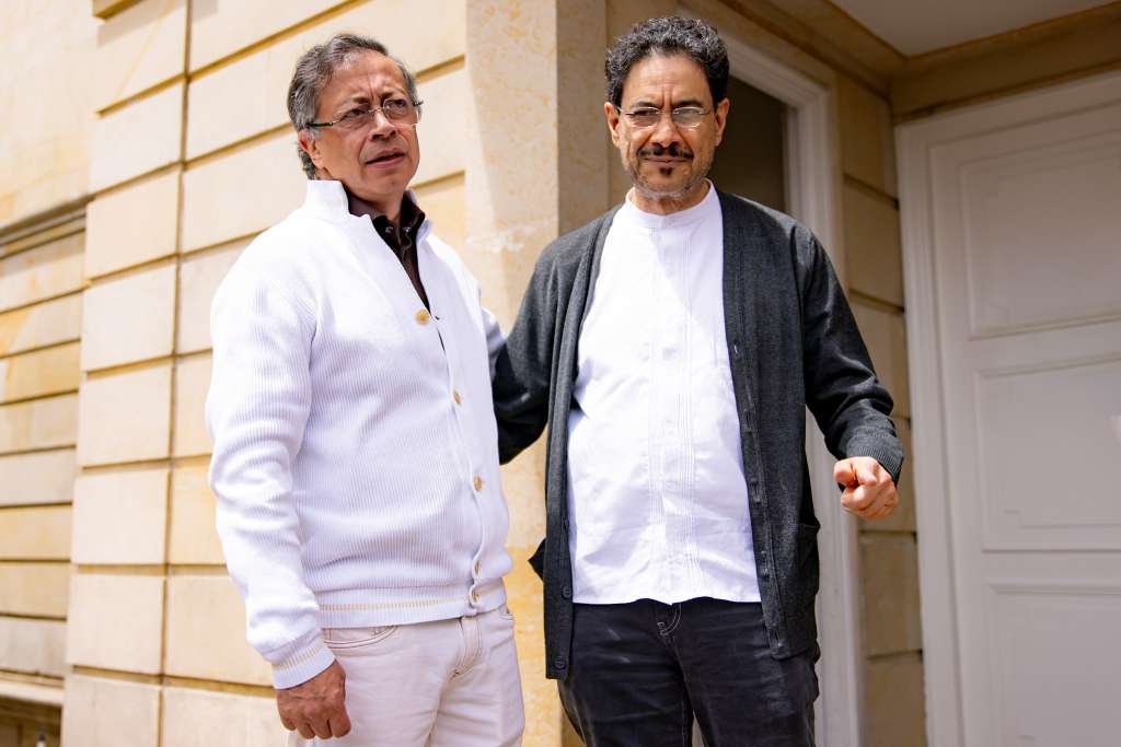 Gustavo Petro e Iván Cepeda durante encuentro en la Casa de Nariño.